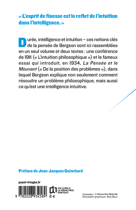 Intelligence et intuition - Henri Bergson, Jean-Jacques Guinchard - PAYOT