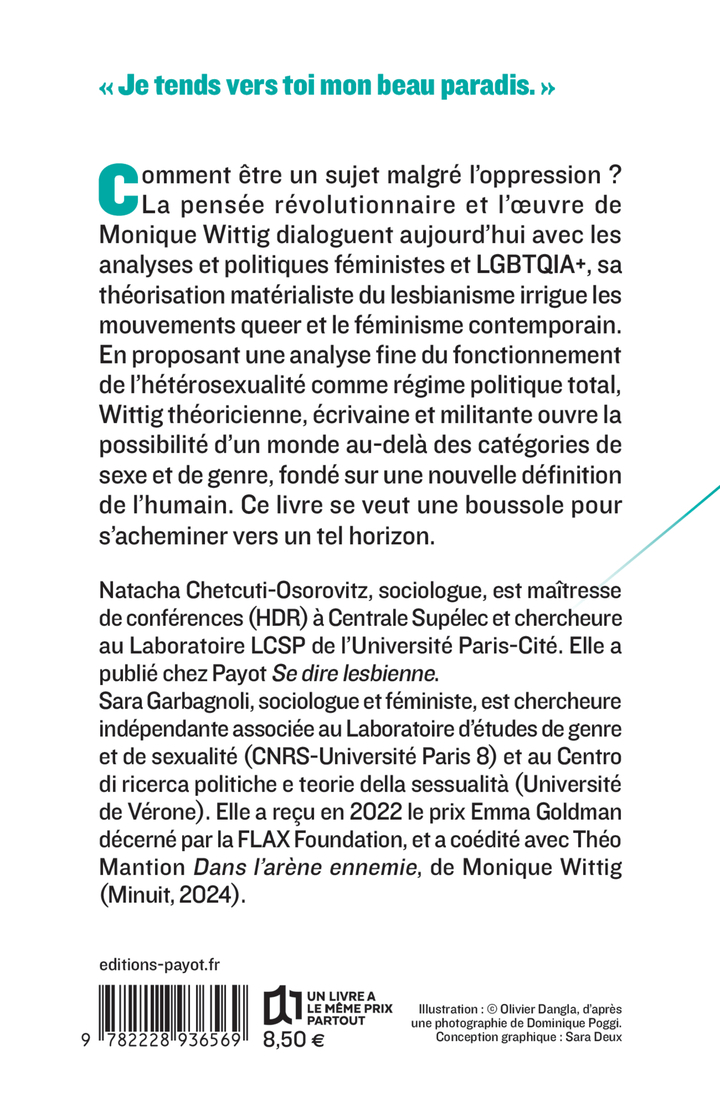 La pensée Wittig - Sara Garbagnoli, Natacha Chetcuti - PAYOT