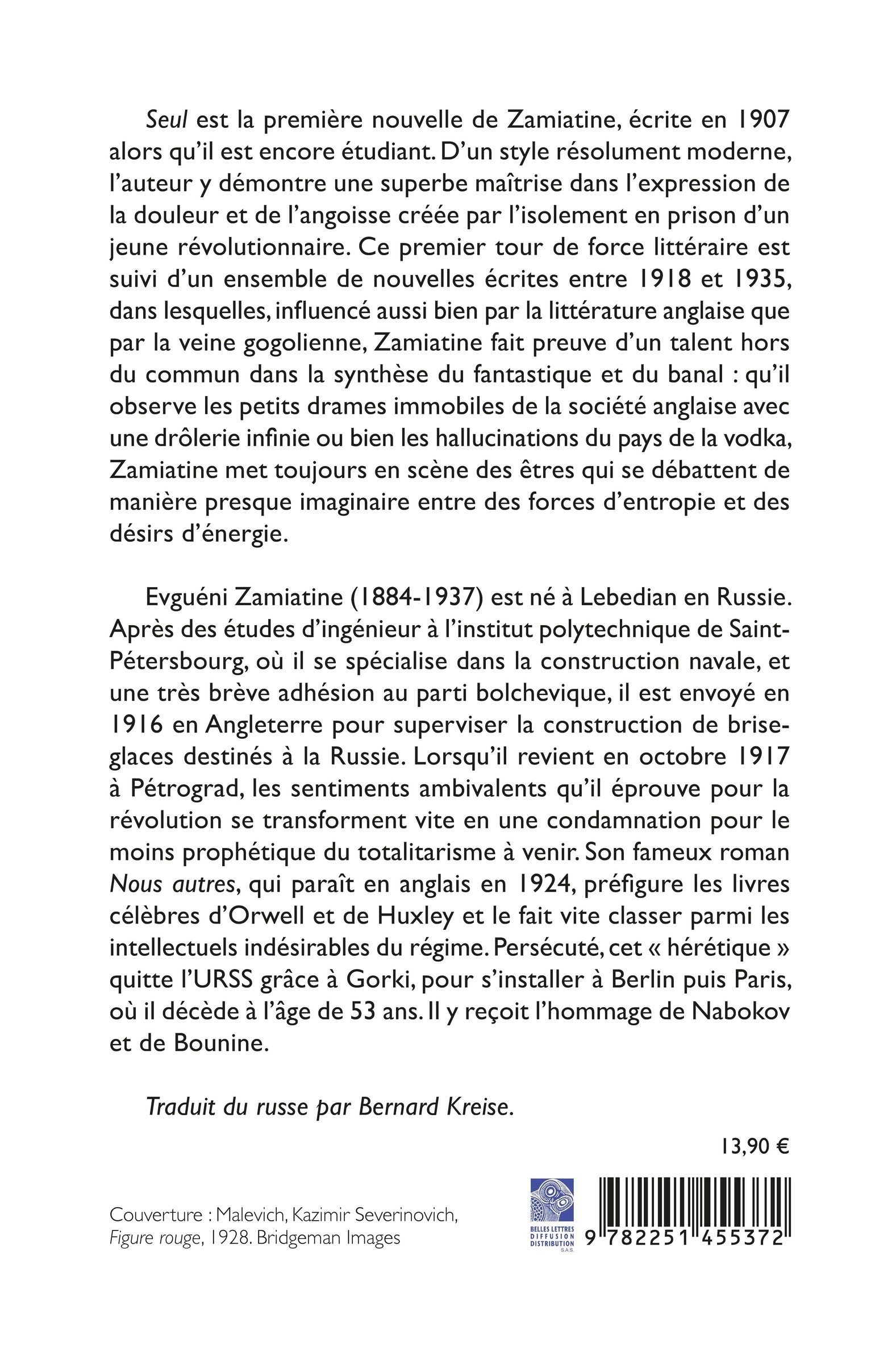 Seul suivi de Le Pêcheur d'hommes - Evgueni Zamiatine - BELLES LETTRES