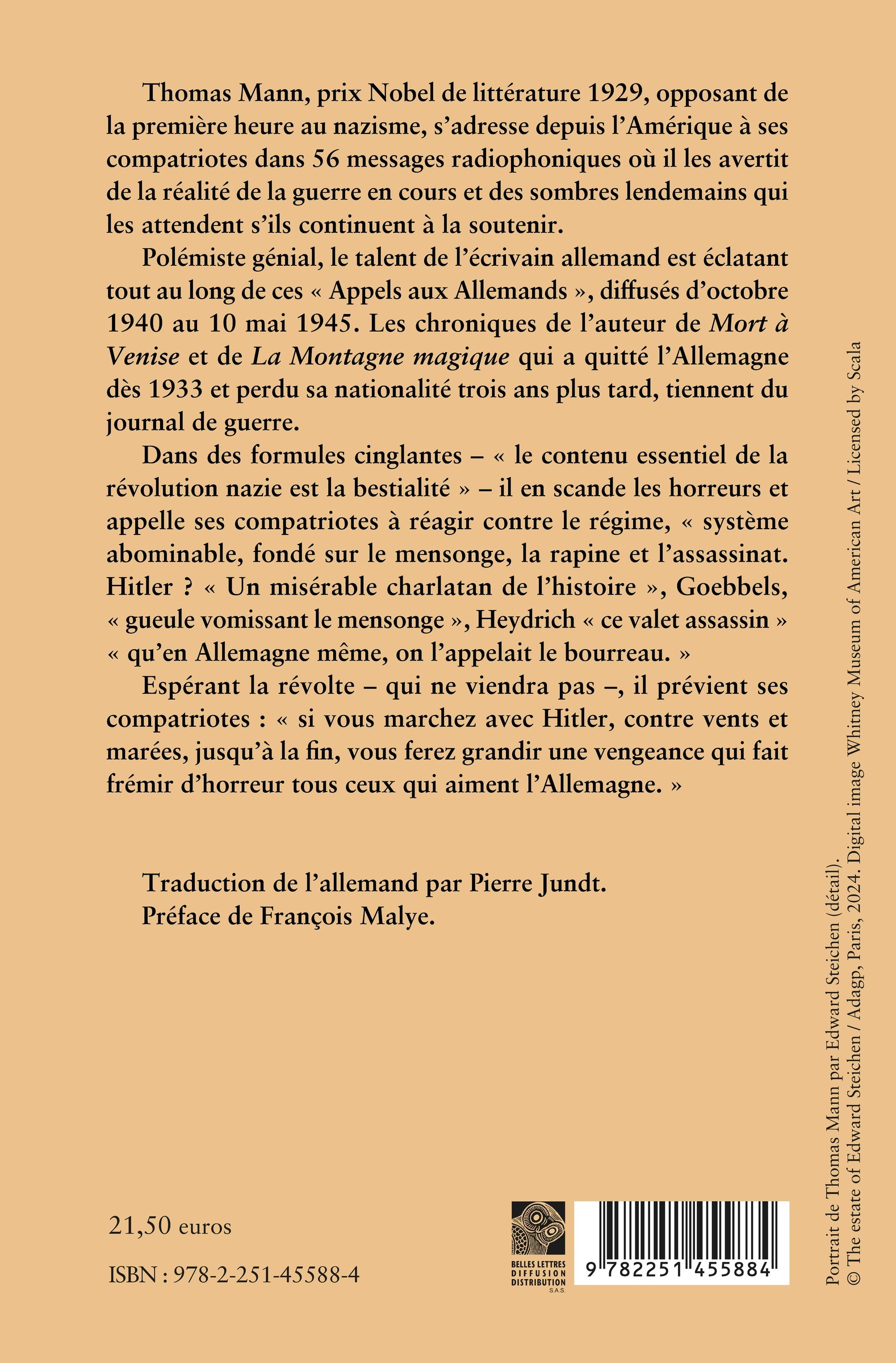 Appels aux Allemands - Thomas Mann, Edmond Vermeil - BELLES LETTRES