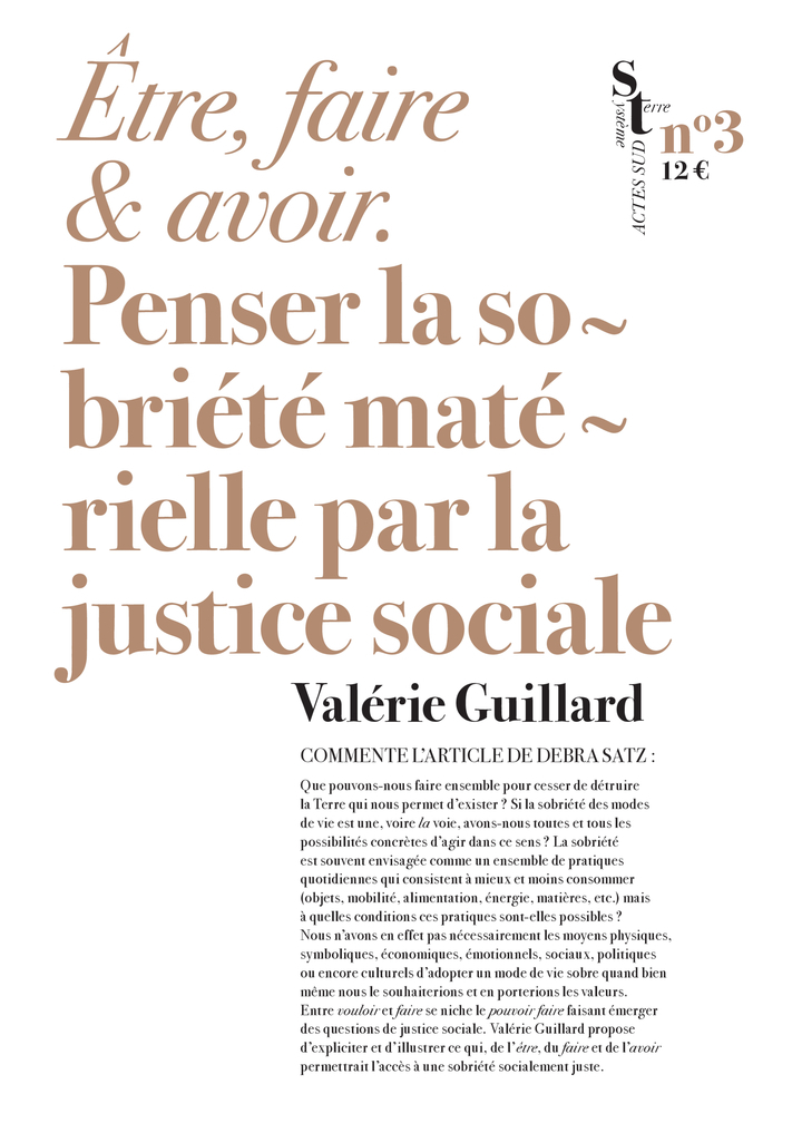 Etre, faire et avoir - Valérie Guillard, Nathanaël Wallenhorst - ACTES SUD