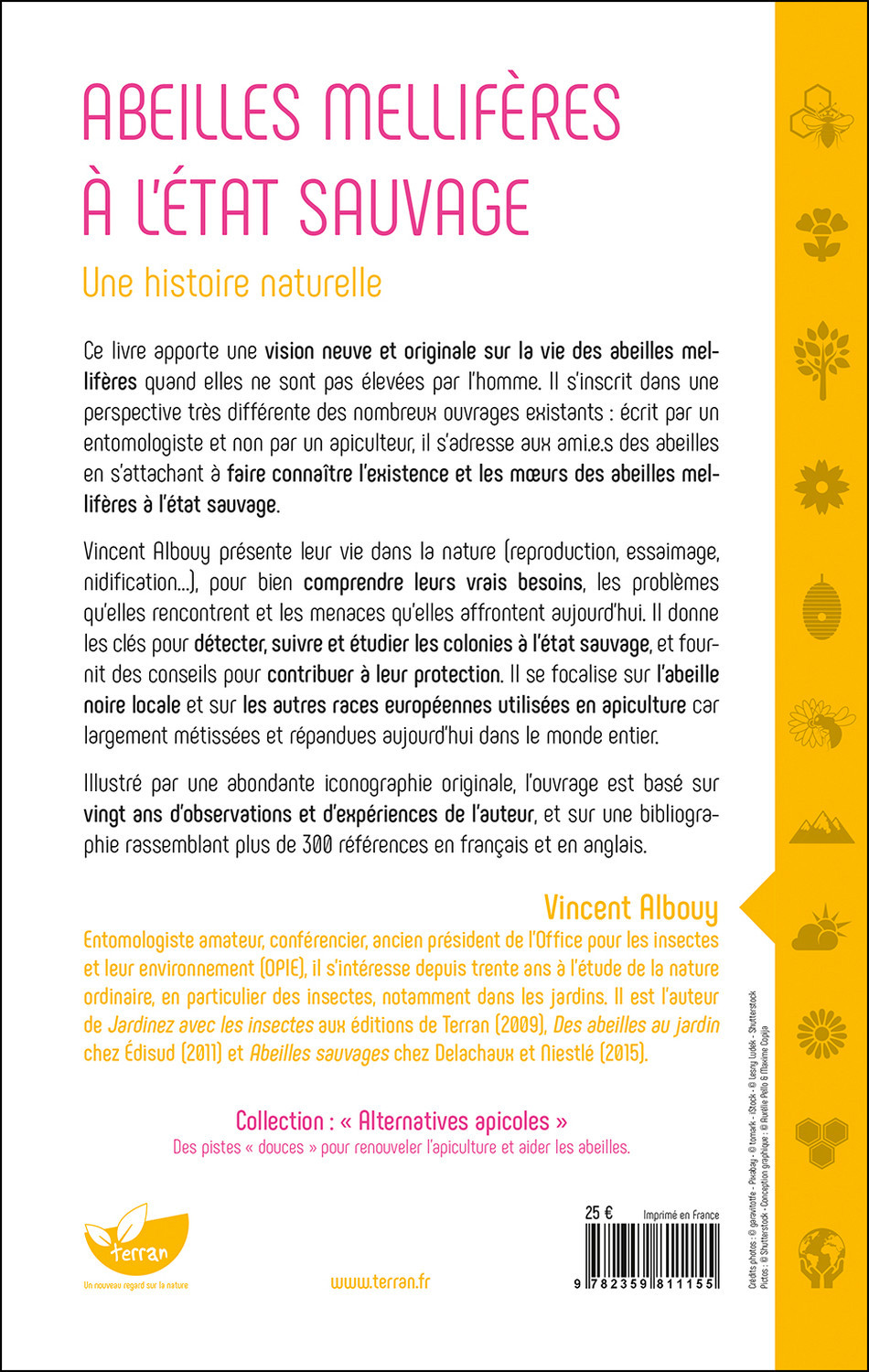 Abeilles mellifères à l'état sauvage - Une histoire naturelle - Vincent Albouy - DE TERRAN