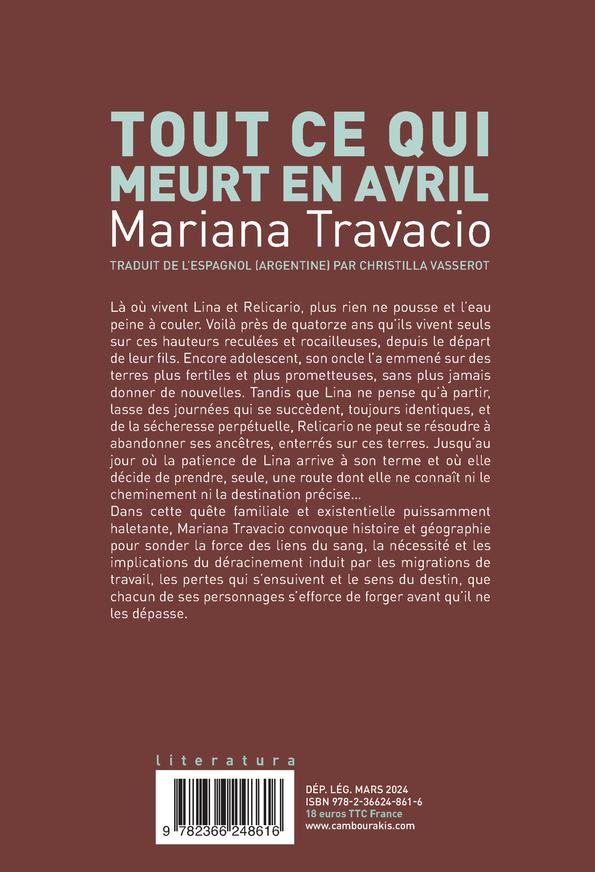 Tout ce qui meurt en avril - Mariana Travacio - CAMBOURAKIS