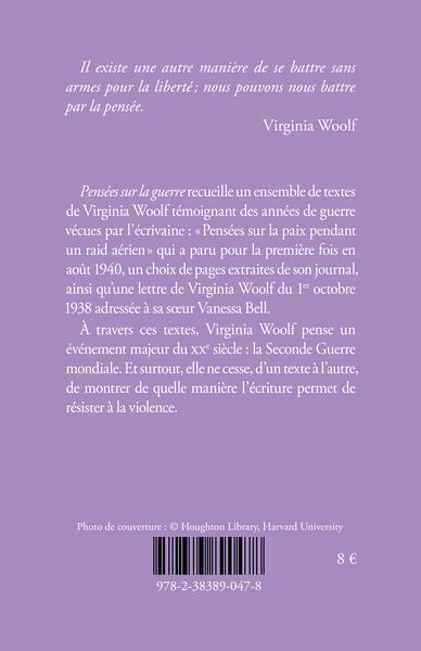 Pensées sur la guerre - Virginia Woolf - DE LA VARIATION