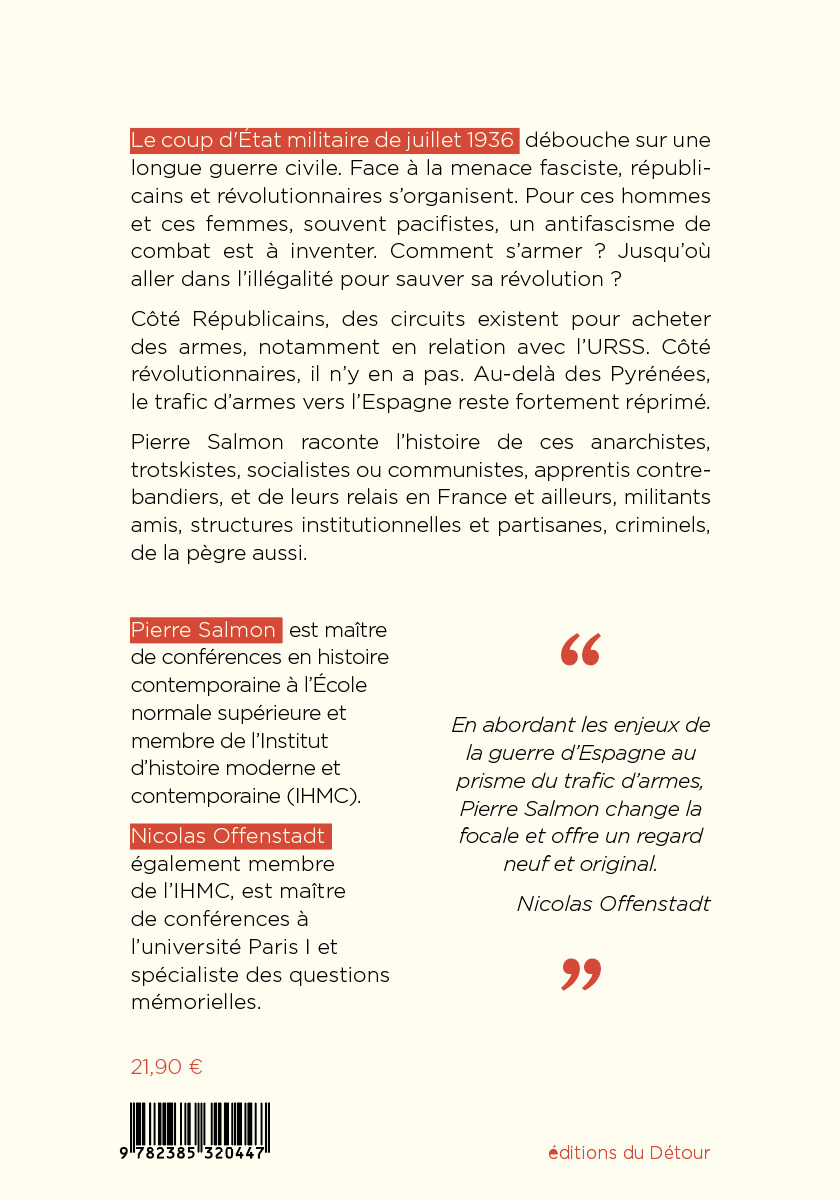 Un antifascisme de combat - Pierre Salmon, Nicolas Offenstadt - ED DETOUR