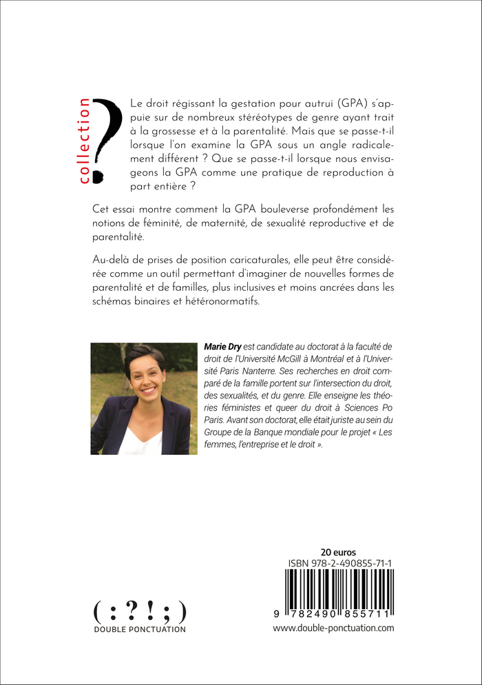 Redéfinir la gestation pour autrui - DRY Marie - DOUBLE PONCTUAT