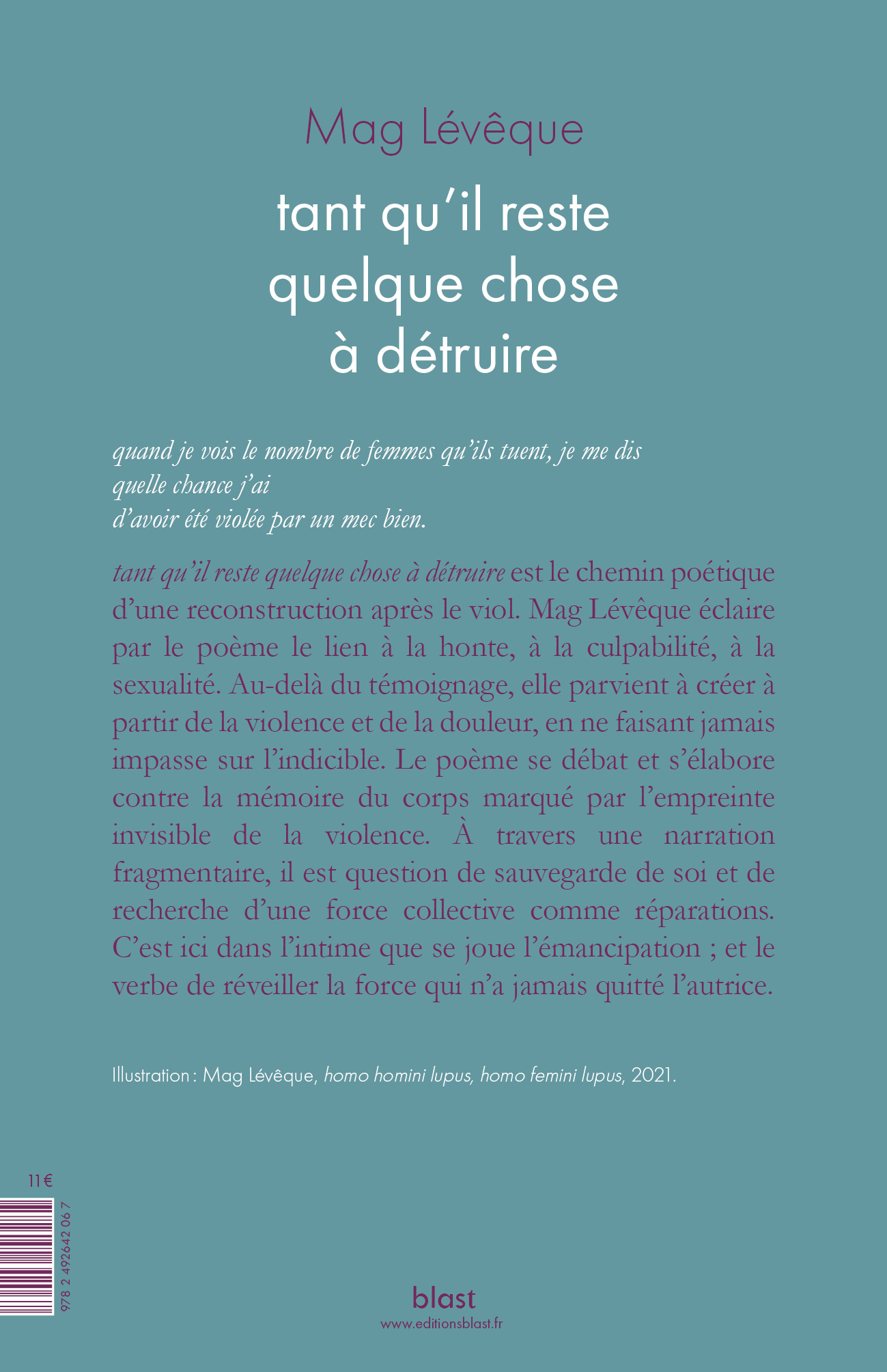 tant qu'il reste quelque chose à détruire - Mag Lévêque - BLAST
