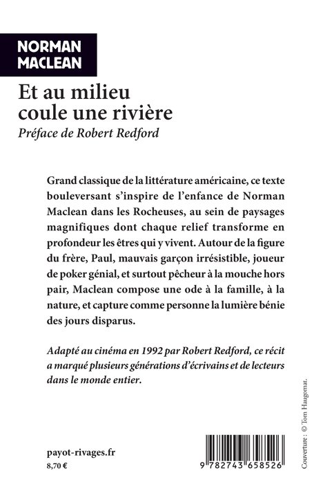 Et au milieu coule une rivière - Norman Maclean - RIVAGES