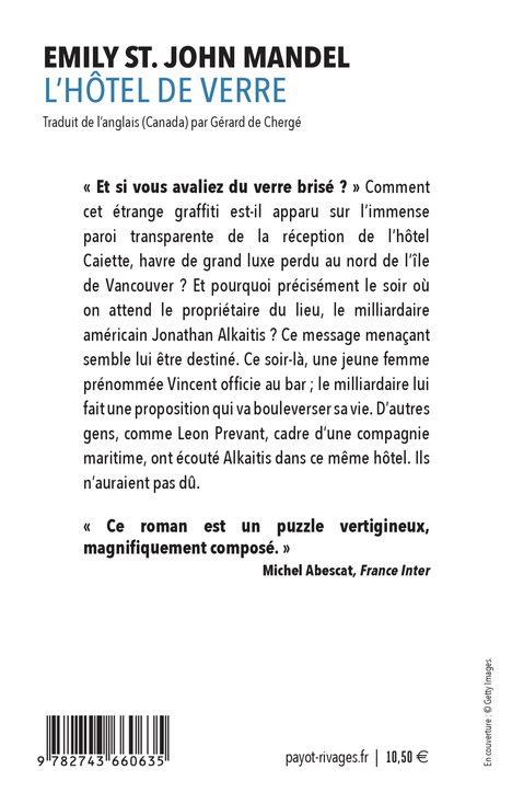 L'Hôtel de verre - Emily St. john mandel, François Guérif. - RIVAGES