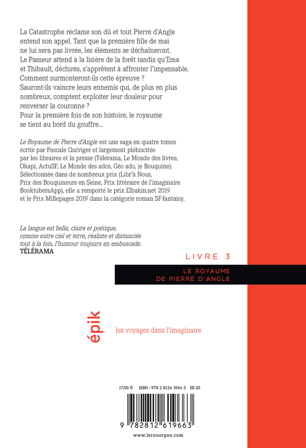 Le Royaume de Pierre d'Angle - Livre 3 - Pascale Quiviger - ROUERGUE