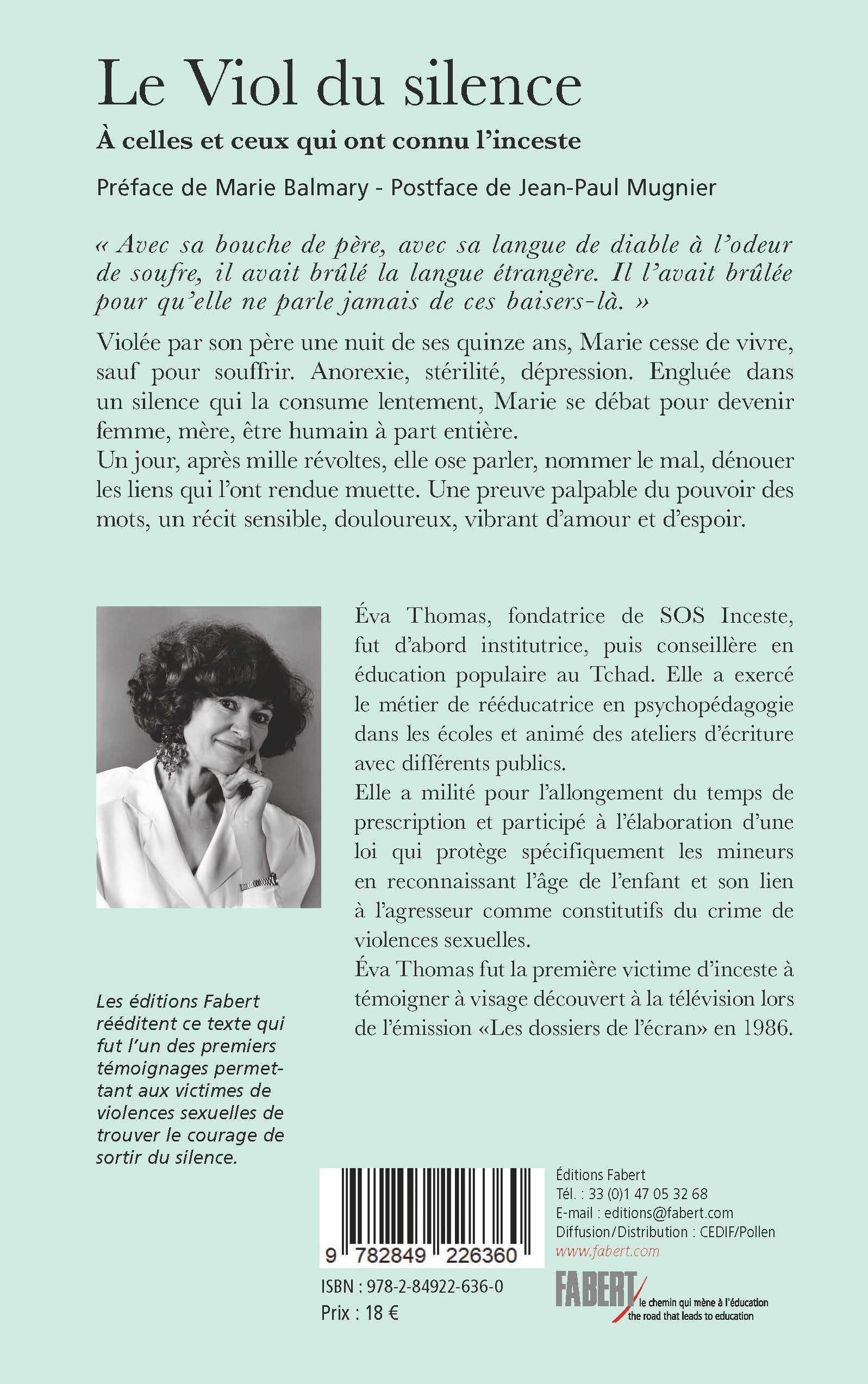 Le Viol du silence - Éva Thomas, Marie Balmary, Jean-Paul Mugnier - FABERT