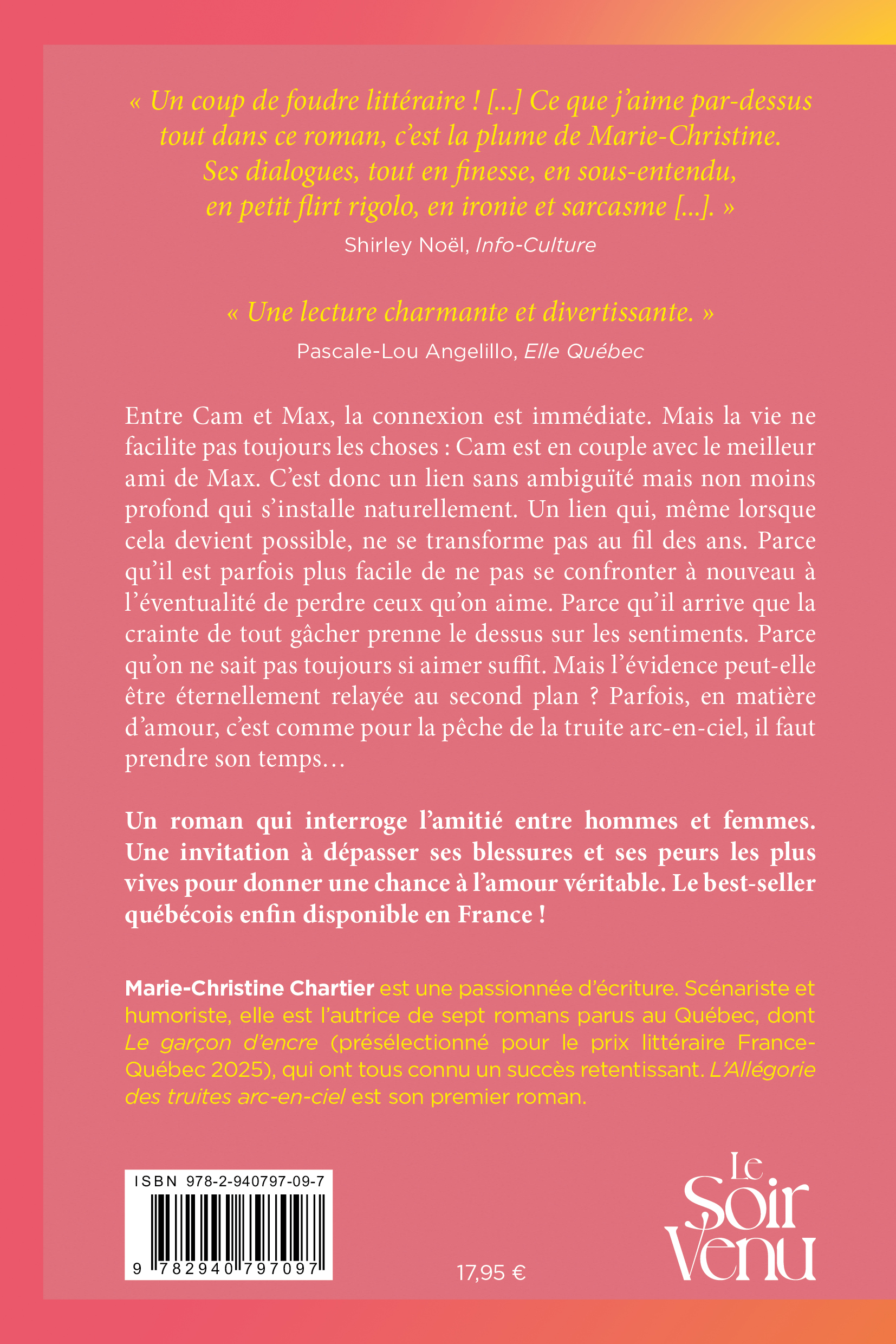 L'Allégorie des truites arc-en-ciel - Marie-Christine Chartier - LE SOIR VENU