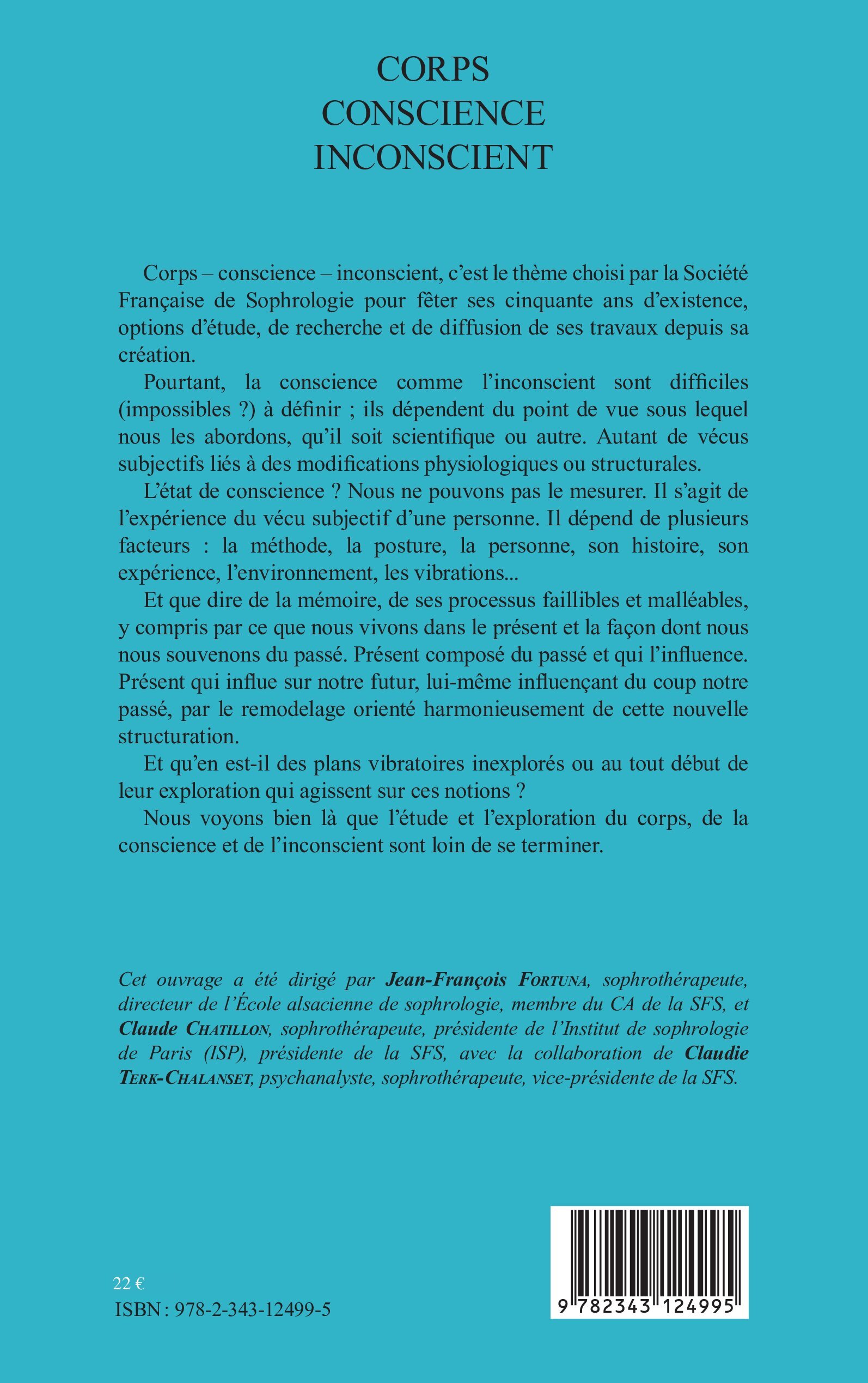 Corps Conscience Inconscient - Jean-François Fortuna, Claude Chatillon, Claudie Terk Chalanset - L'HARMATTAN