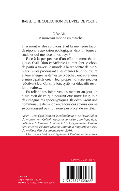 Demain - Cyril Dion - ACTES SUD