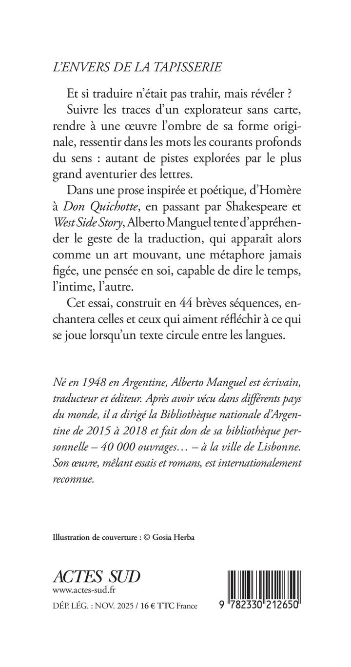 L'Envers de la tapisserie - Alberto Manguel - ACTES SUD