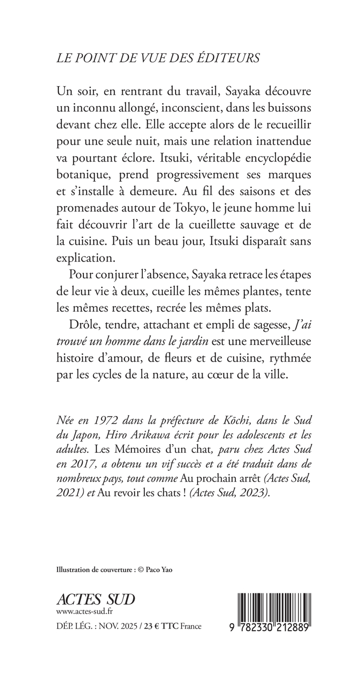 J'ai trouvé un homme dans le jardin (TP) -  ARIKAWA HIRO/REFLE SOPHIE, Hiro Arikawa - ACTES SUD