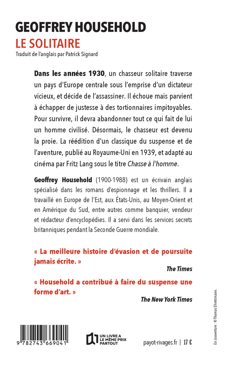 Le solitaire - Geoffrey Household - RIVAGES