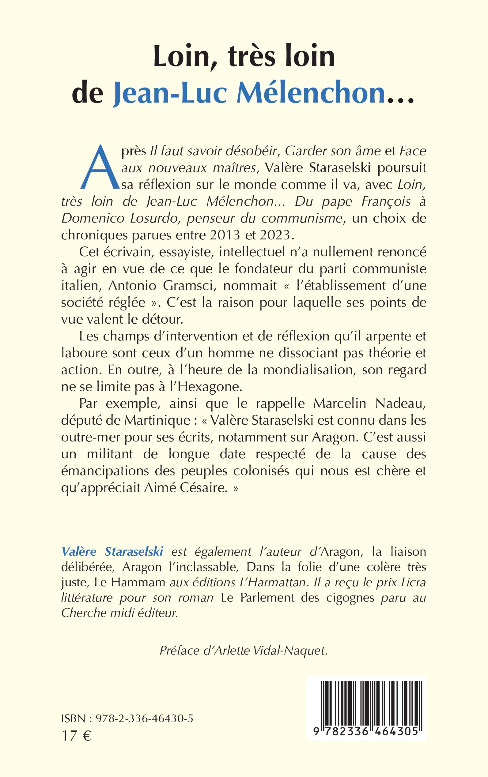 Loin, très loin de Jean-Luc Mélenchon... - Valère Staraselski - L'HARMATTAN