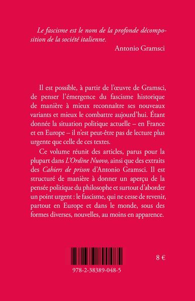 Combattre le fascisme - Antonio Gramsci, Massimo Palma - DE LA VARIATION