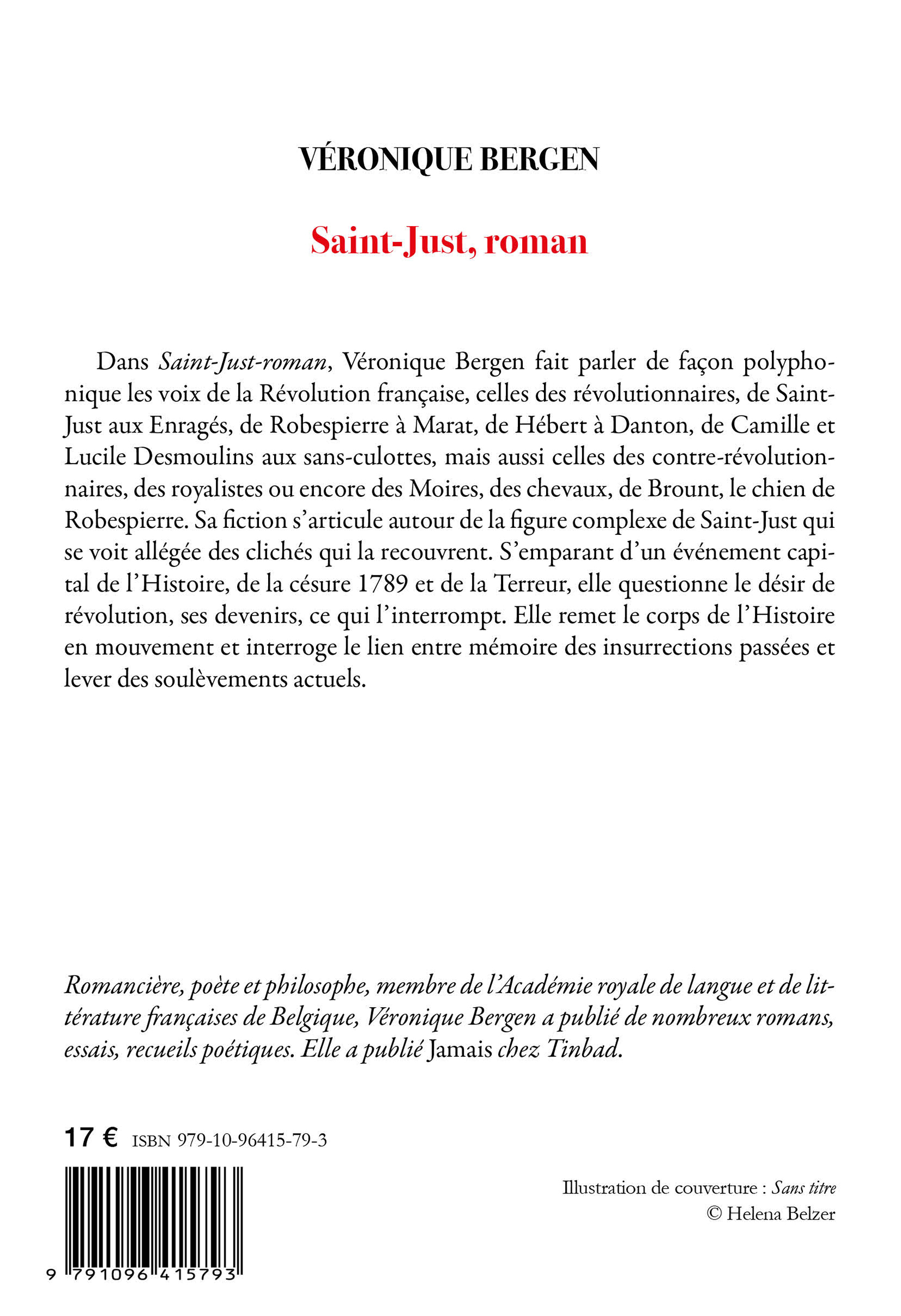 Saint-Just, roman - Véronique Bergen - TINBAD