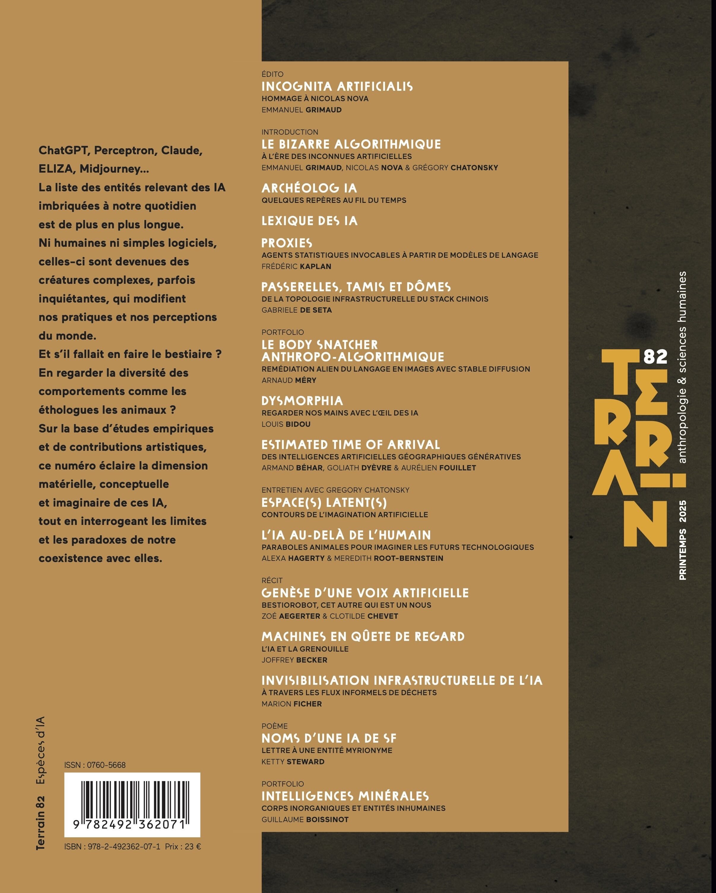 Terrain 82 - Emmanuel Grimaud, Nicolas Nova, Grégory Chatonsky - TERRAIN