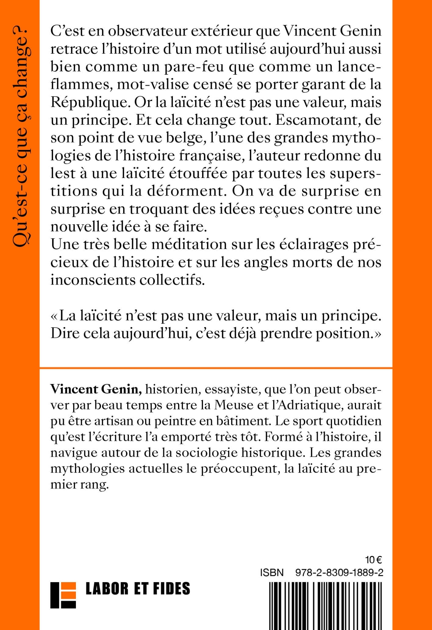 La laïcité - Vincent Genin - LABOR ET FIDES
