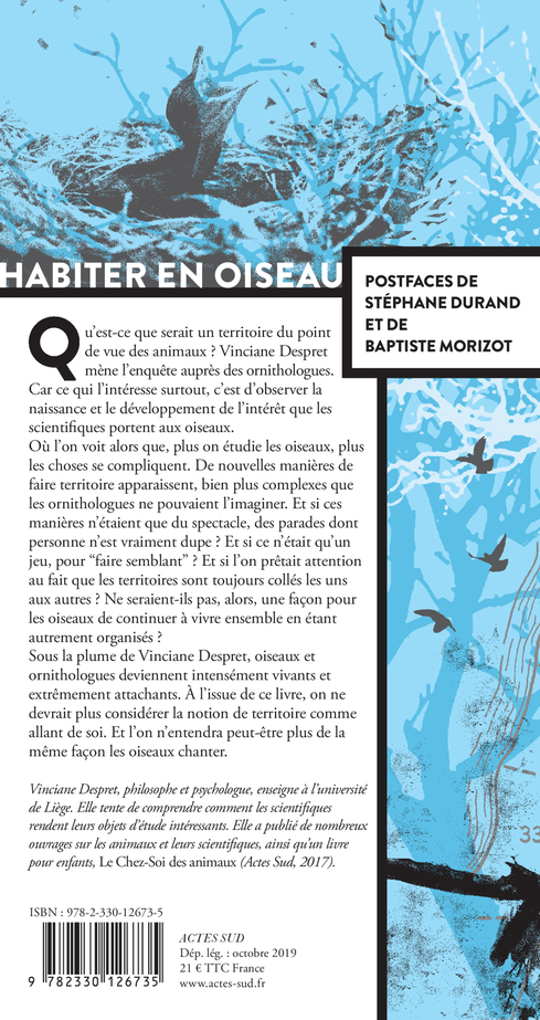 Habiter en oiseau - Vinciane Despret, Baptiste Morizot, Stéphane Durand - ACTES SUD