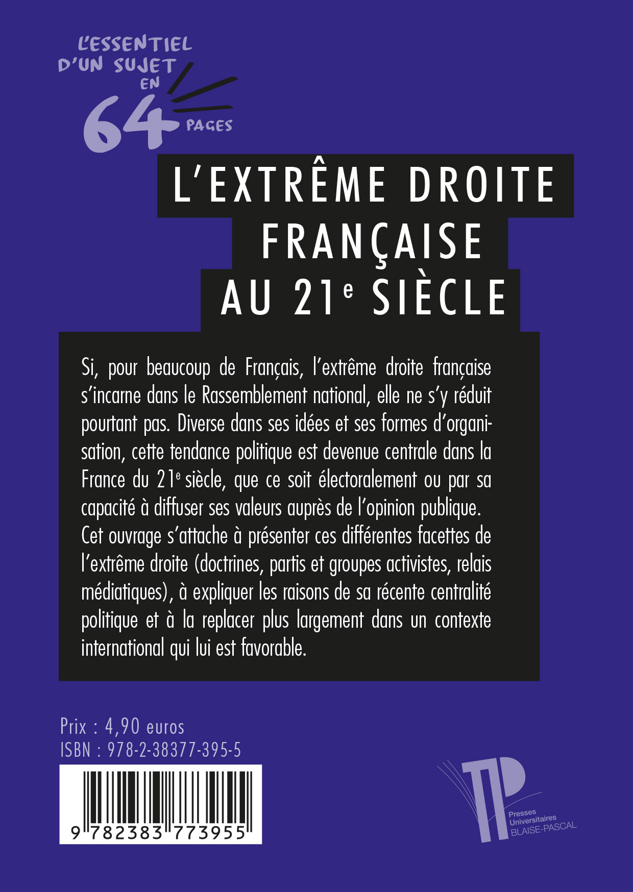 L'extrême droite française au 21e siècle -  DUBOIS JEAN-ETIENNE, Jean-Étienne Dubois - PU CLERMONT