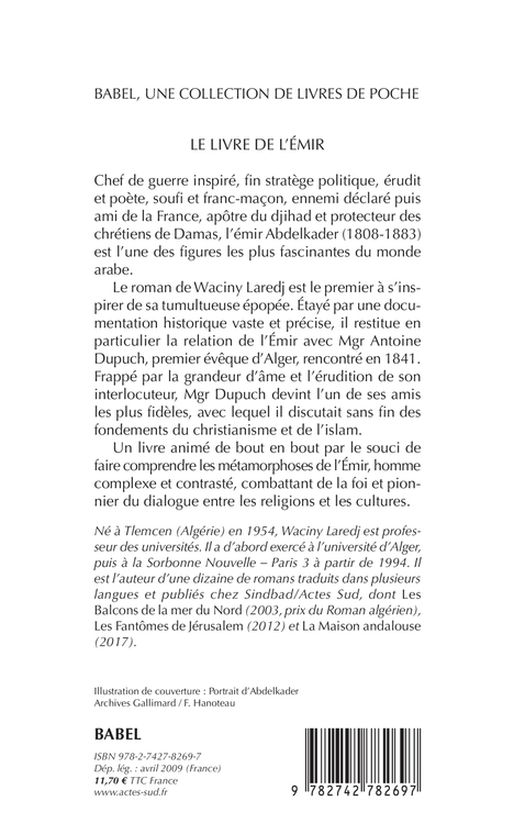 Le Livre de l'Emir - Waciny Laredj - ACTES SUD