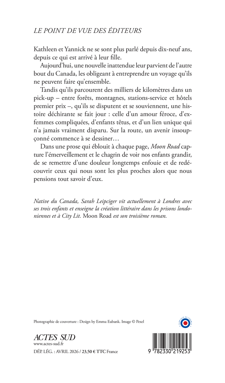 Moon Road - Sarah Leipciger - ACTES SUD