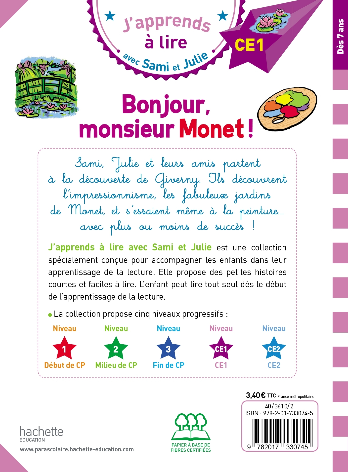 Sami et Julie CE1 - Bonjour monsieur Monet ! - Sophie de Mullenheim - HACHETTE EDUC