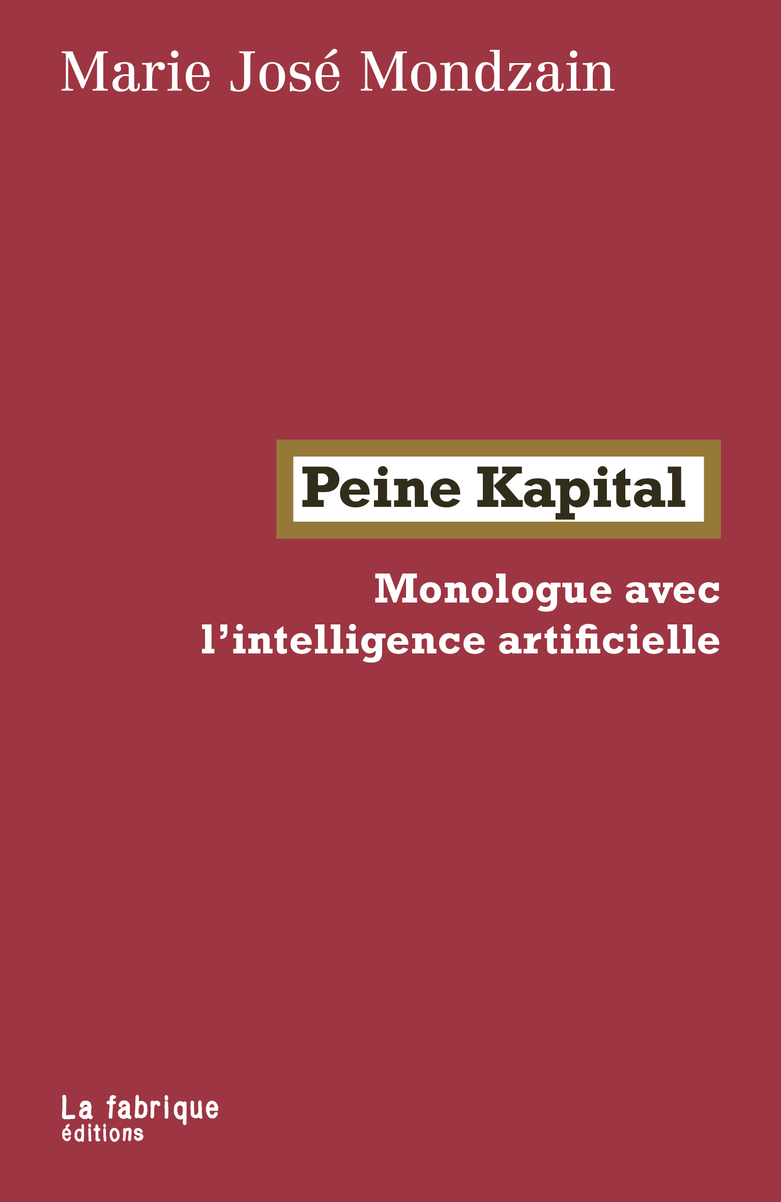 Peine Kapital - Marie José Mondzain - FABRIQUE