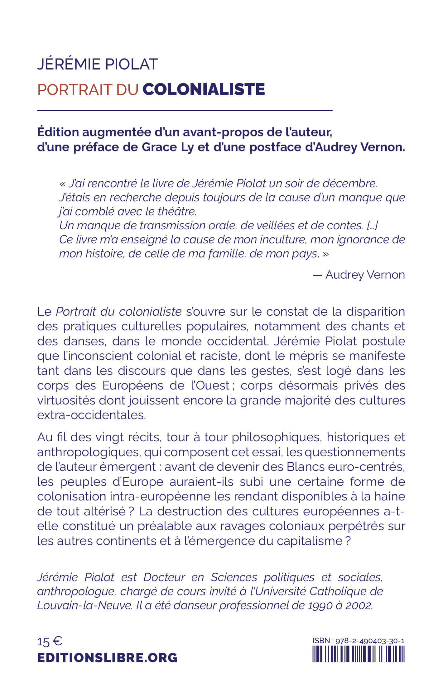 Portrait du colonialiste - Jérémie Piolat - LIBRE