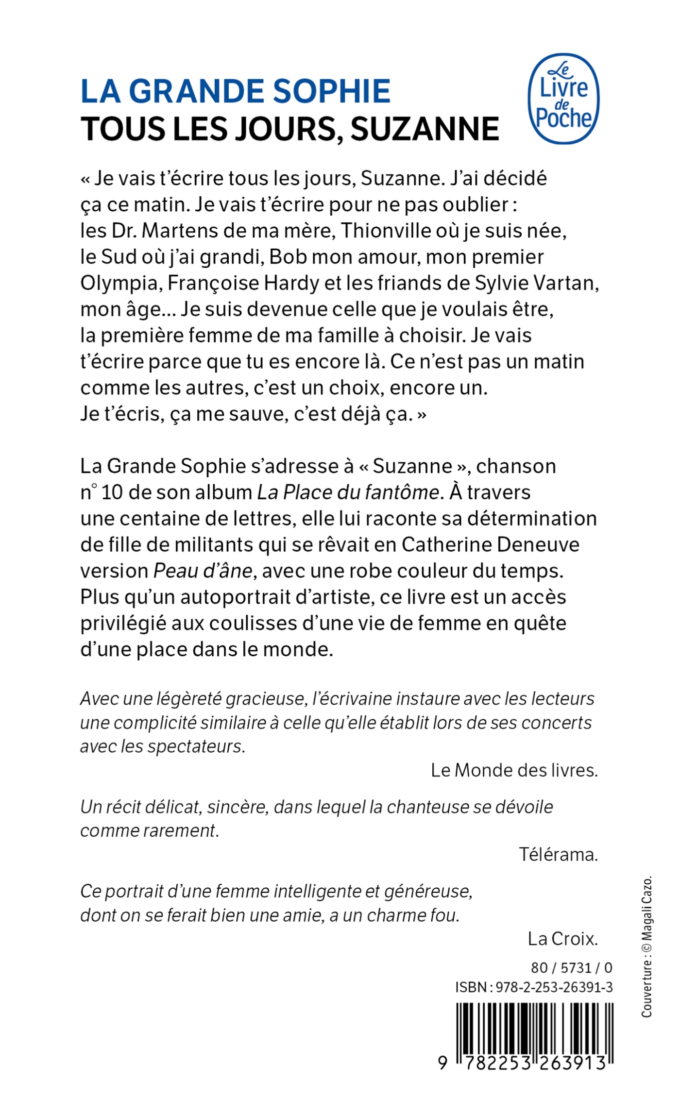 Tous les jours, Suzanne -  La grande sophie - LGF