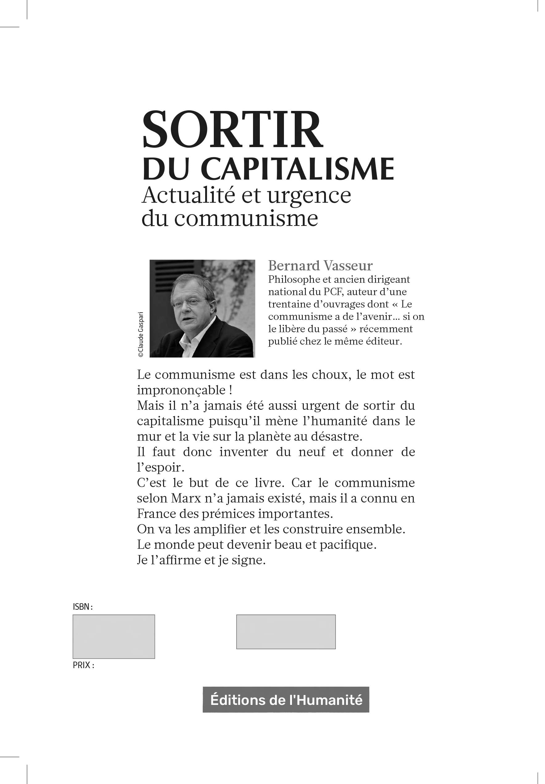 Sortir du capitalisme - Bernard Vasseur - HUMANITE