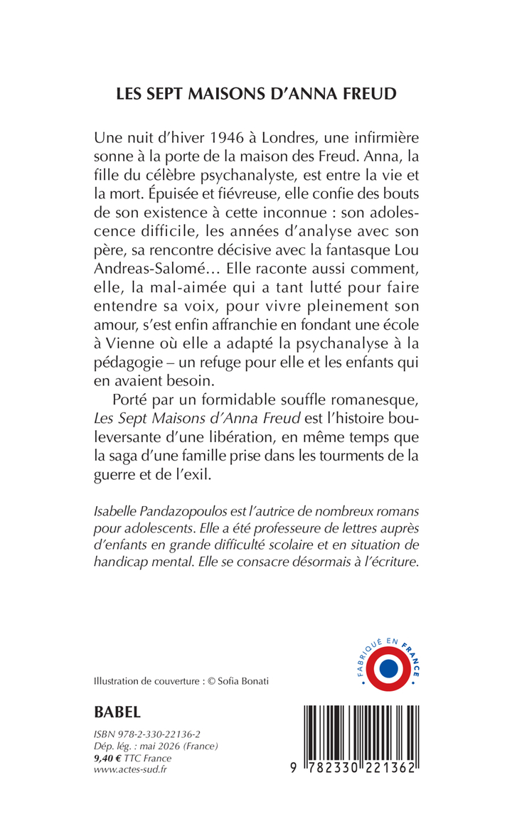 Les Sept Maisons d'Anna Freud - Isabelle Pandazopoulos - ACTES SUD