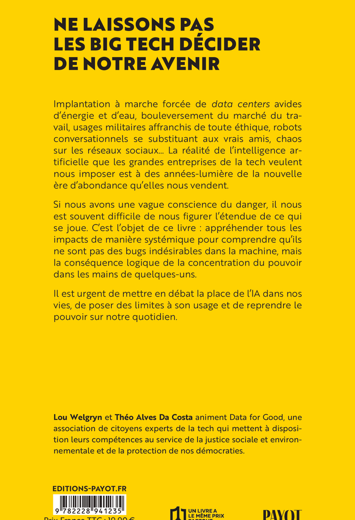 IA : le grand enfumage - Théo Alves Da Costa, Lou Welgryn - PAYOT