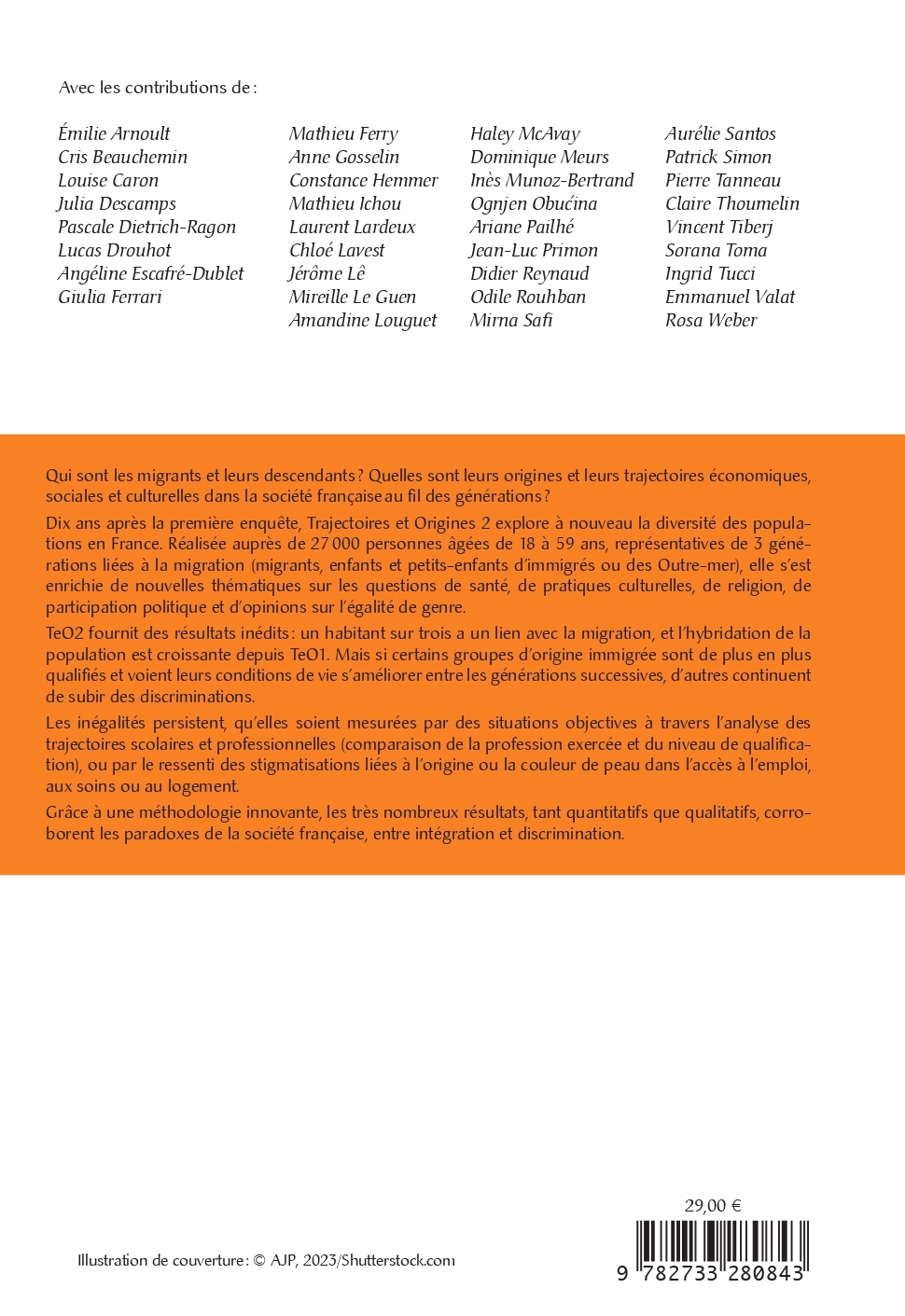 Trajectoires et origines 2 -  BEAUCHEMIN/ICHOU/SIM, Cris Beauchemin, Patrick Simon, Mathieu Ichou - INED
